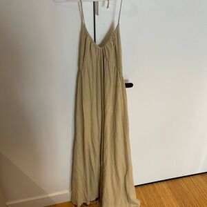 Zara Neutral Halter Maxi Dress